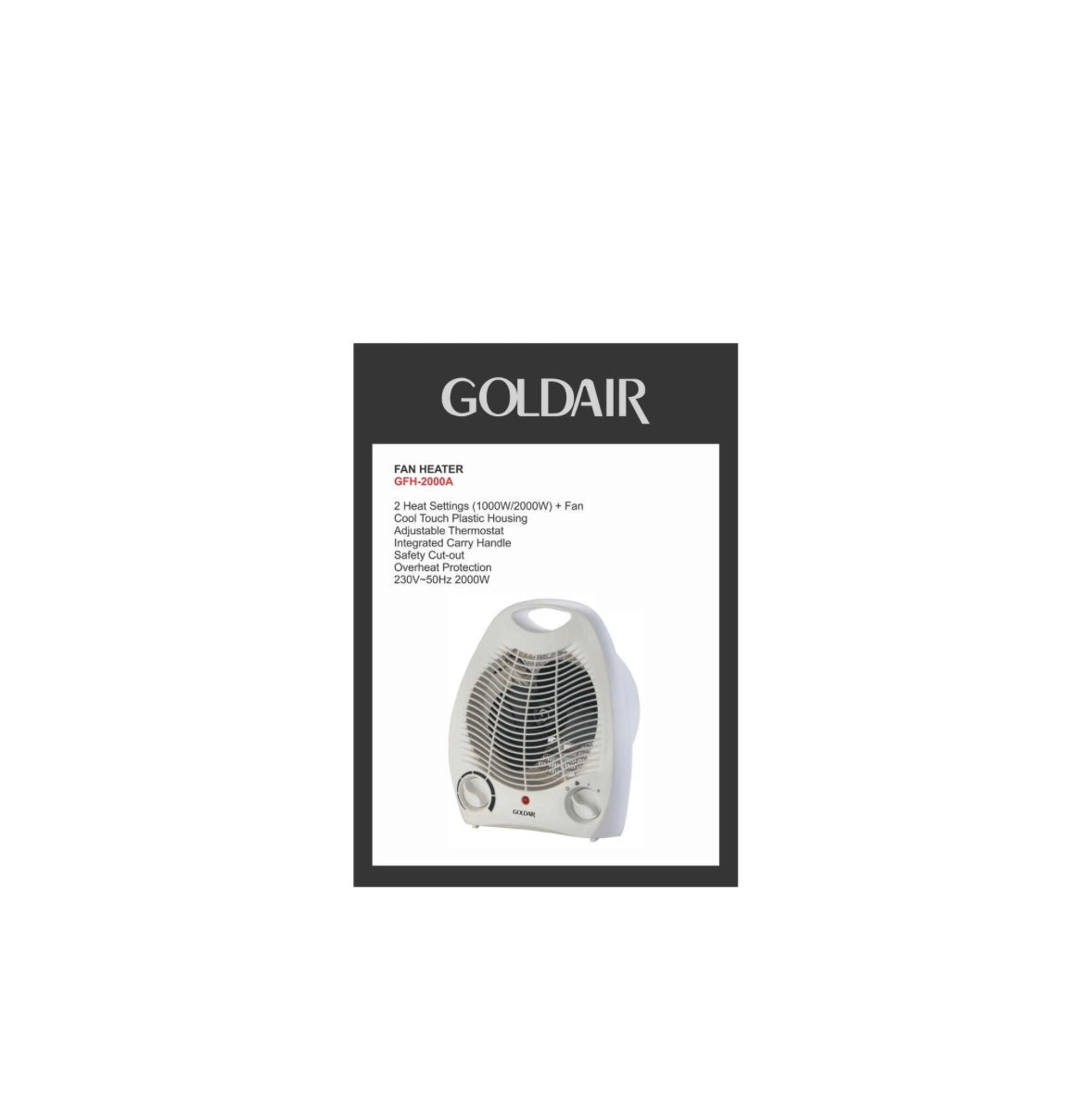 GOLDAIR FAN HEATER GFH-2000A