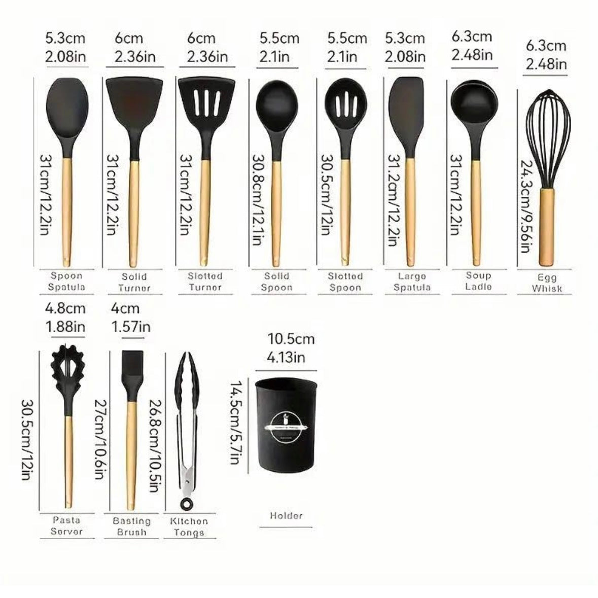 12-Piece Silicone Kitchen Utensil Set