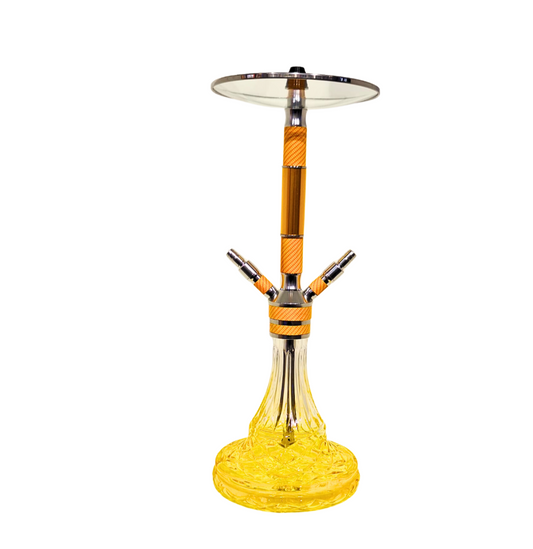 XOX Crystal Hookah - 2 Pipe Yellow